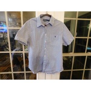 Ralph Lauren Men's Seersucker Gingham Short Sleeve Shirt- XL